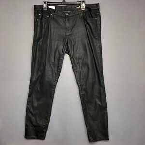 Gap 1969 Always Skinny Jeans Womens 33R Black Matte Shine Pockets High-Rise